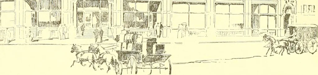 An illustration from A half century of Boston's building. The construction of buildings, the enactment of building laws and ordinances, sanitary laws, the ancient and modern building, building statistics, Boston's valuation, a chapter of Boston's big fire, fire losses, public lands account, prominent architects, contractors and builders, building materials and their source of supply inspection of buildings, the building and plumbing associations, 1895, leaf 51
