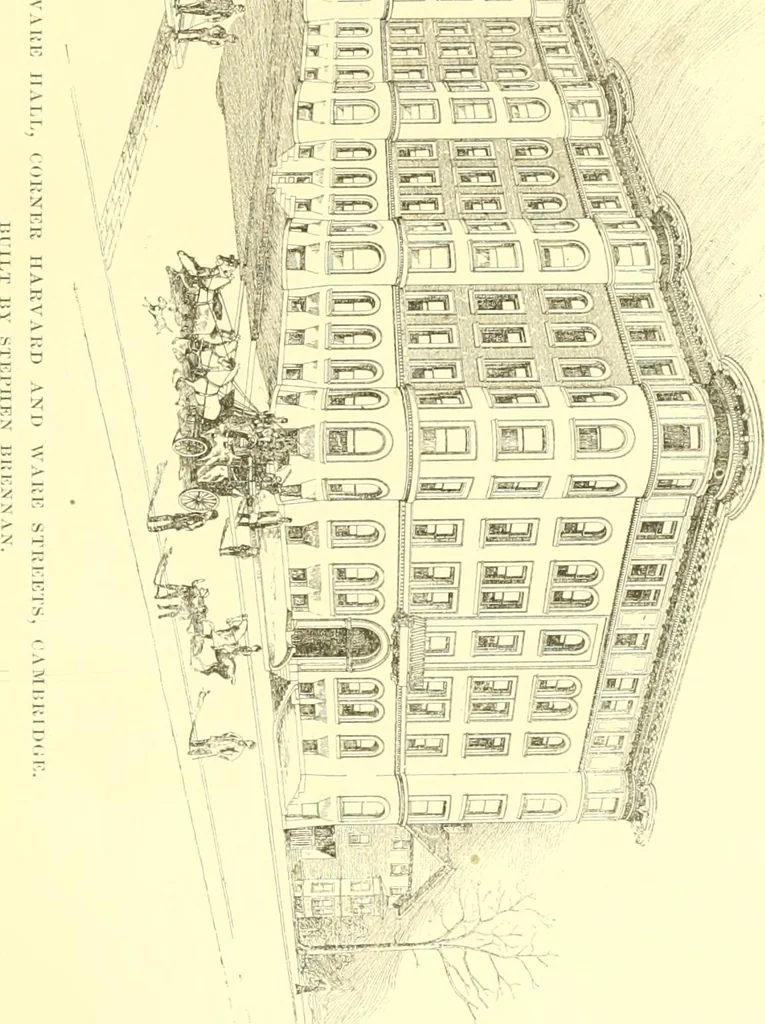 An illustration from A half century of Boston's building. The construction of buildings, the enactment of building laws and ordinances, sanitary laws, the ancient and modern building, building statistics, Boston's valuation, a chapter of Boston's big fire, fire losses, public lands account, prominent architects, contractors and builders, building materials and their source of supply inspection of buildings, the building and plumbing associations, 1895, leaf 530