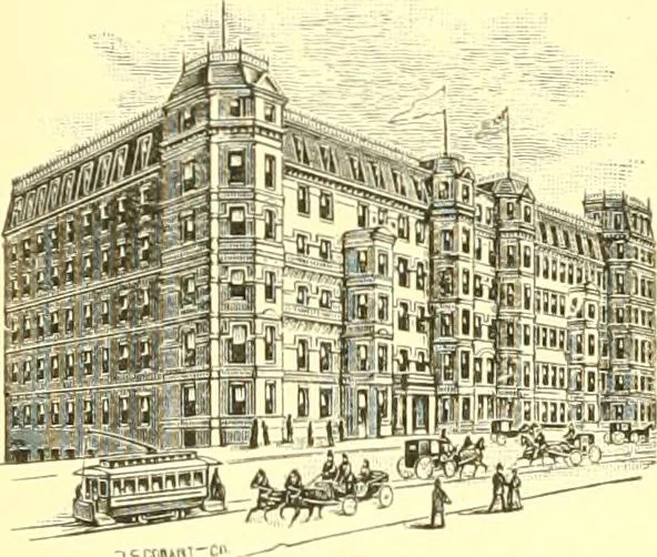 An illustration from A half century of Boston's building. The construction of buildings, the enactment of building laws and ordinances, sanitary laws, the ancient and modern building, building statistics, Boston's valuation, a chapter of Boston's big fire, fire losses, public lands account, prominent architects, contractors and builders, building materials and their source of supply inspection of buildings, the building and plumbing associations, 1895, leaf 539
