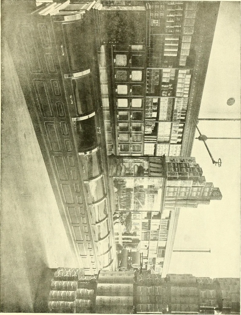 An illustration from A half century of Boston's building. The construction of buildings, the enactment of building laws and ordinances, sanitary laws, the ancient and modern building, building statistics, Boston's valuation, a chapter of Boston's big fire, fire losses, public lands account, prominent architects, contractors and builders, building materials and their source of supply inspection of buildings, the building and plumbing associations, 1895, leaf 556