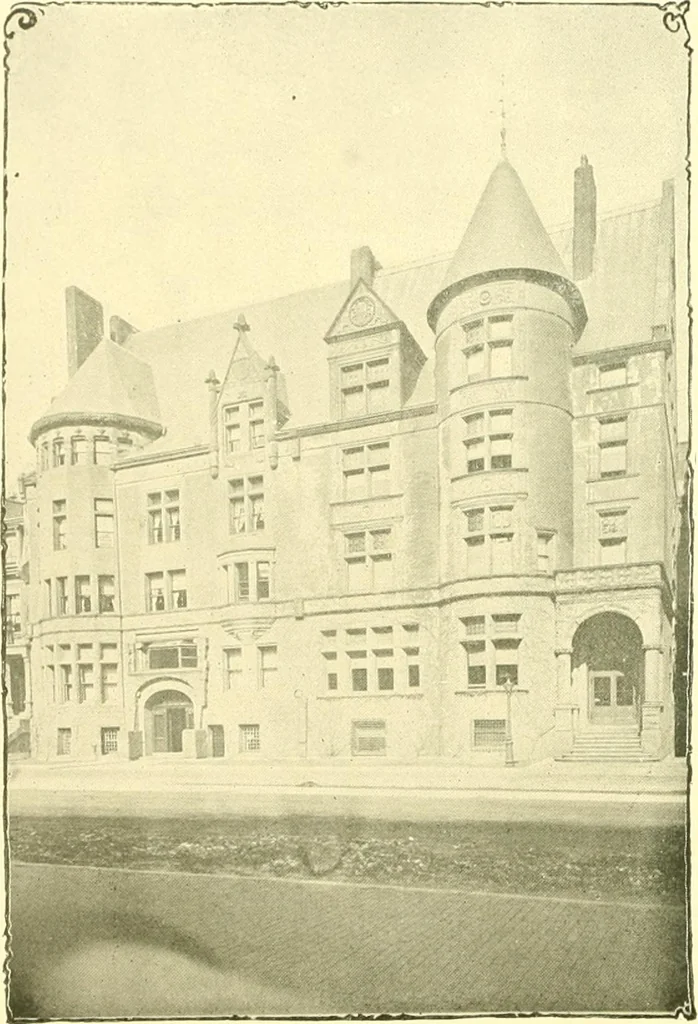 An illustration from A half century of Boston's building. The construction of buildings, the enactment of building laws and ordinances, sanitary laws, the ancient and modern building, building statistics, Boston's valuation, a chapter of Boston's big fire, fire losses, public lands account, prominent architects, contractors and builders, building materials and their source of supply inspection of buildings, the building and plumbing associations, 1895, leaf 580
