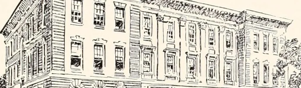 An illustration from A half century of Boston's building : the construction of buildings, the enactment of building laws and ordinances, sanitary laws, the ancient and modern building, building statistics, Boston's valuation, a chapter of Boston's big fire, fire losses, public lands account, prominent architects, contractors and builders, building materials and their source of supply, inspection of buildings, the building and plumbing associations, 1895, leaf 123