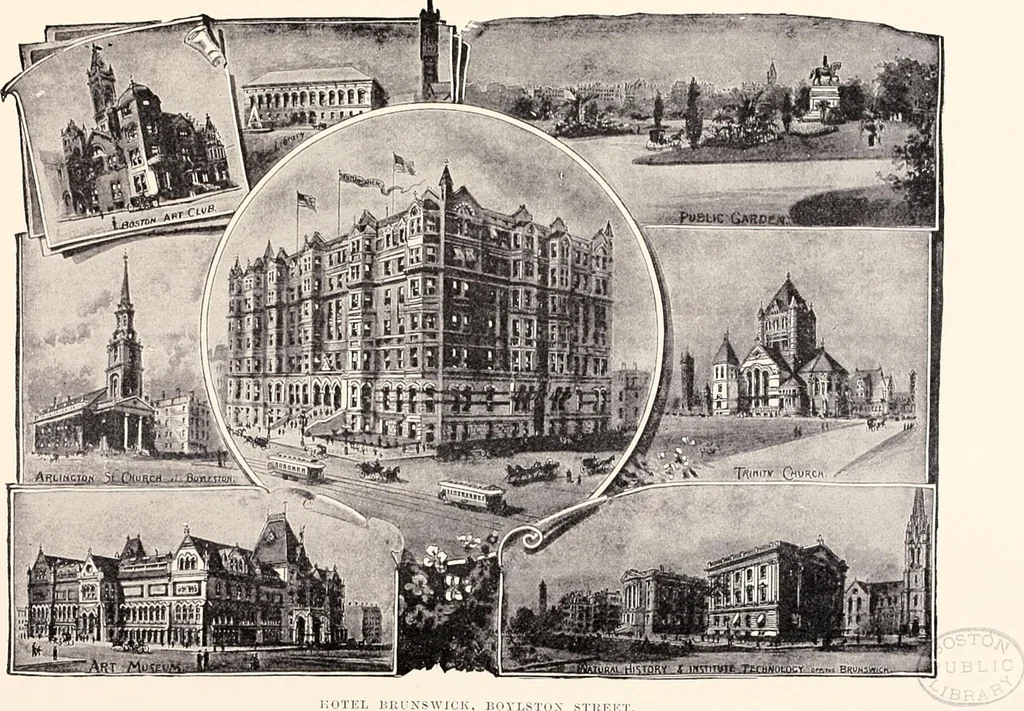 An illustration from A half century of Boston's building : the construction of buildings, the enactment of building laws and ordinances, sanitary laws, the ancient and modern building, building statistics, Boston's valuation, a chapter of Boston's big fire, fire losses, public lands account, prominent architects, contractors and builders, building materials and their source of supply, inspection of buildings, the building and plumbing associations, 1895, leaf 147