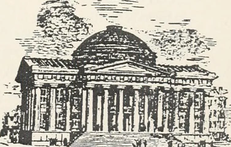 An illustration from A half century of Boston's building : the construction of buildings, the enactment of building laws and ordinances, sanitary laws, the ancient and modern building, building statistics, Boston's valuation, a chapter of Boston's big fire, fire losses, public lands account, prominent architects, contractors and builders, building materials and their source of supply, inspection of buildings, the building and plumbing associations, 1895, leaf 15