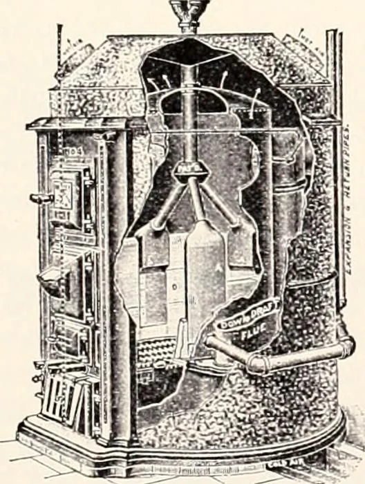 An illustration from A half century of Boston's building : the construction of buildings, the enactment of building laws and ordinances, sanitary laws, the ancient and modern building, building statistics, Boston's valuation, a chapter of Boston's big fire, fire losses, public lands account, prominent architects, contractors and builders, building materials and their source of supply, inspection of buildings, the building and plumbing associations, 1895, leaf 163