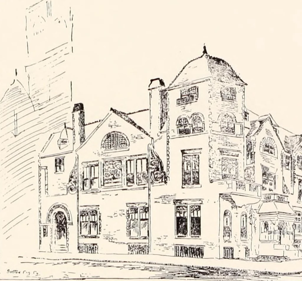 An illustration from A half century of Boston's building : the construction of buildings, the enactment of building laws and ordinances, sanitary laws, the ancient and modern building, building statistics, Boston's valuation, a chapter of Boston's big fire, fire losses, public lands account, prominent architects, contractors and builders, building materials and their source of supply, inspection of buildings, the building and plumbing associations, 1895, leaf 172