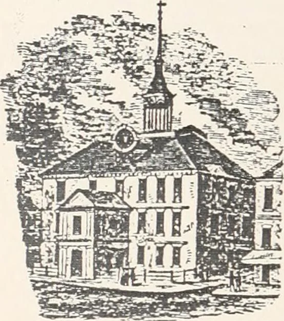An illustration from A half century of Boston's building : the construction of buildings, the enactment of building laws and ordinances, sanitary laws, the ancient and modern building, building statistics, Boston's valuation, a chapter of Boston's big fire, fire losses, public lands account, prominent architects, contractors and builders, building materials and their source of supply, inspection of buildings, the building and plumbing associations, 1895, leaf 22