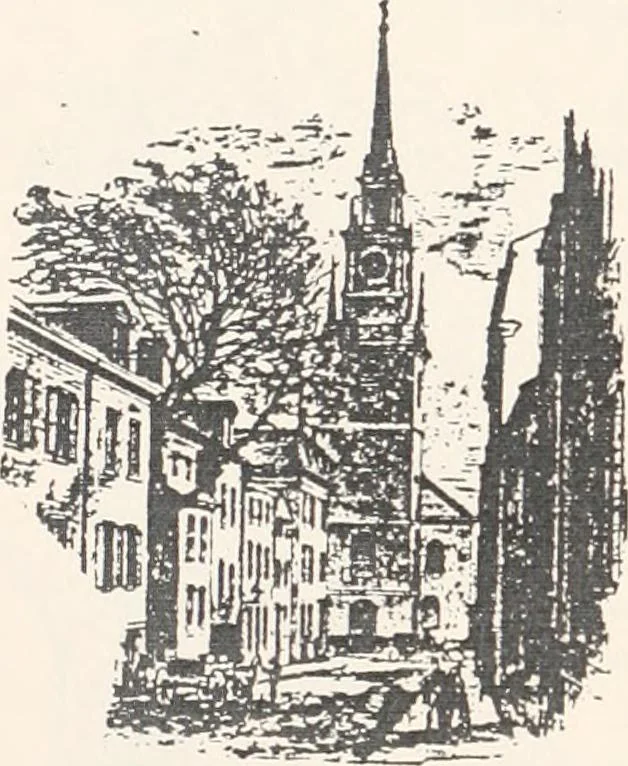 An illustration from A half century of Boston's building : the construction of buildings, the enactment of building laws and ordinances, sanitary laws, the ancient and modern building, building statistics, Boston's valuation, a chapter of Boston's big fire, fire losses, public lands account, prominent architects, contractors and builders, building materials and their source of supply, inspection of buildings, the building and plumbing associations, 1895, leaf 24