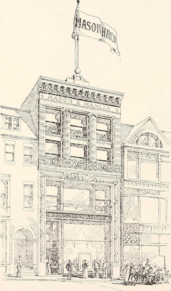 An illustration from A half century of Boston's building : the construction of buildings, the enactment of building laws and ordinances, sanitary laws, the ancient and modern building, building statistics, Boston's valuation, a chapter of Boston's big fire, fire losses, public lands account, prominent architects, contractors and builders, building materials and their source of supply, inspection of buildings, the building and plumbing associations, 1895, leaf 245