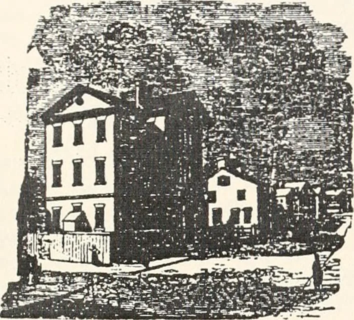 An illustration from A half century of Boston's building : the construction of buildings, the enactment of building laws and ordinances, sanitary laws, the ancient and modern building, building statistics, Boston's valuation, a chapter of Boston's big fire, fire losses, public lands account, prominent architects, contractors and builders, building materials and their source of supply, inspection of buildings, the building and plumbing associations, 1895, leaf 25