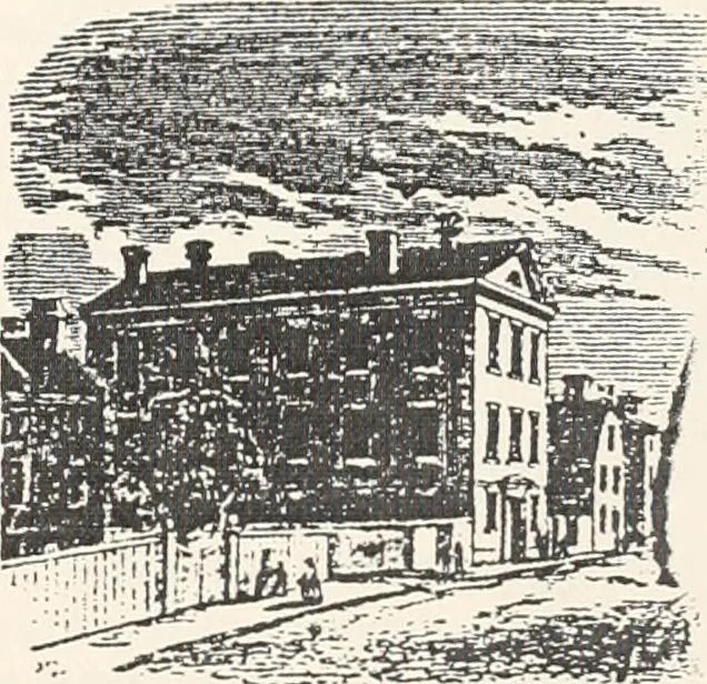 An illustration from A half century of Boston's building : the construction of buildings, the enactment of building laws and ordinances, sanitary laws, the ancient and modern building, building statistics, Boston's valuation, a chapter of Boston's big fire, fire losses, public lands account, prominent architects, contractors and builders, building materials and their source of supply, inspection of buildings, the building and plumbing associations, 1895, leaf 29