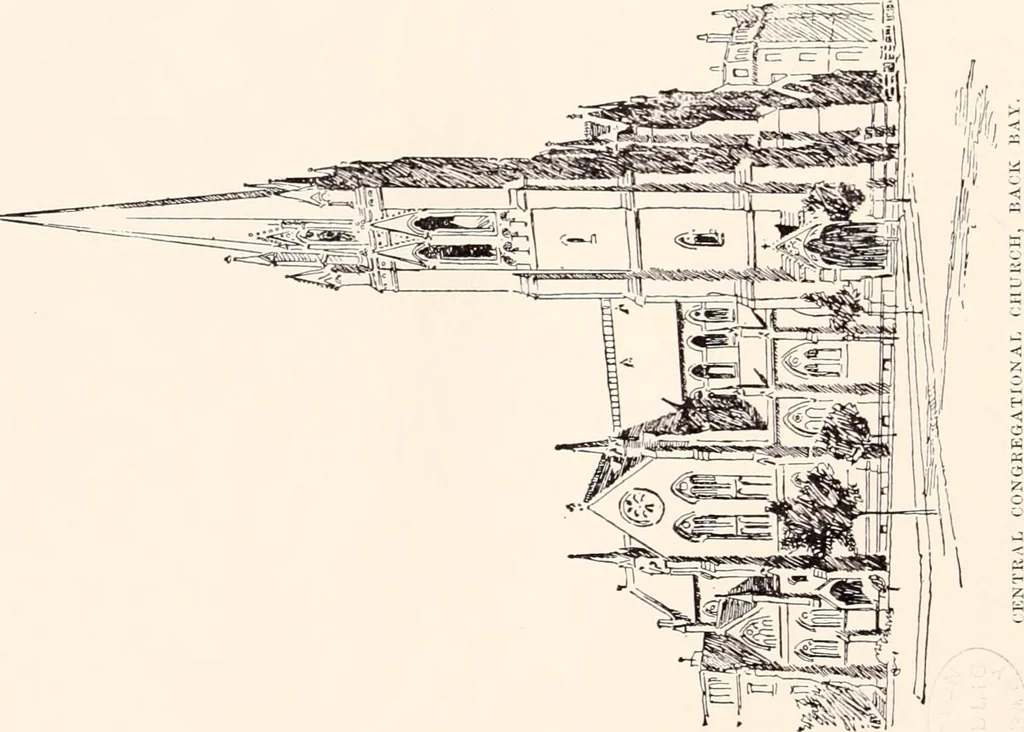 An illustration from A half century of Boston's building : the construction of buildings, the enactment of building laws and ordinances, sanitary laws, the ancient and modern building, building statistics, Boston's valuation, a chapter of Boston's big fire, fire losses, public lands account, prominent architects, contractors and builders, building materials and their source of supply, inspection of buildings, the building and plumbing associations, 1895, leaf 290
