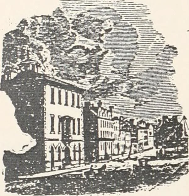 An illustration from A half century of Boston's building : the construction of buildings, the enactment of building laws and ordinances, sanitary laws, the ancient and modern building, building statistics, Boston's valuation, a chapter of Boston's big fire, fire losses, public lands account, prominent architects, contractors and builders, building materials and their source of supply, inspection of buildings, the building and plumbing associations, 1895, leaf 34