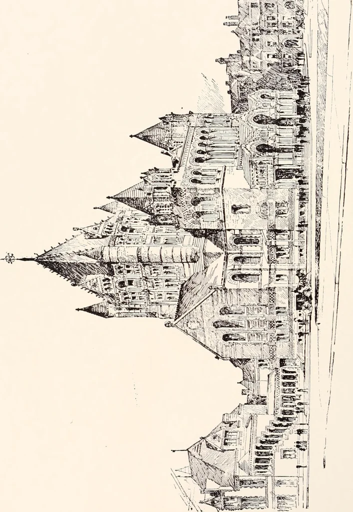 An illustration from A half century of Boston's building : the construction of buildings, the enactment of building laws and ordinances, sanitary laws, the ancient and modern building, building statistics, Boston's valuation, a chapter of Boston's big fire, fire losses, public lands account, prominent architects, contractors and builders, building materials and their source of supply, inspection of buildings, the building and plumbing associations, 1895, leaf 420