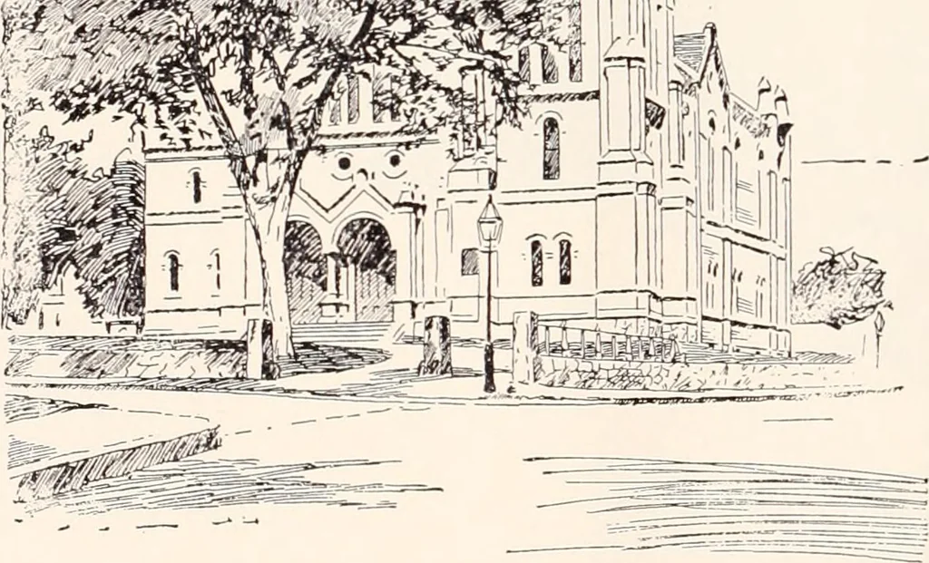 An illustration from A half century of Boston's building : the construction of buildings, the enactment of building laws and ordinances, sanitary laws, the ancient and modern building, building statistics, Boston's valuation, a chapter of Boston's big fire, fire losses, public lands account, prominent architects, contractors and builders, building materials and their source of supply, inspection of buildings, the building and plumbing associations, 1895, leaf 422