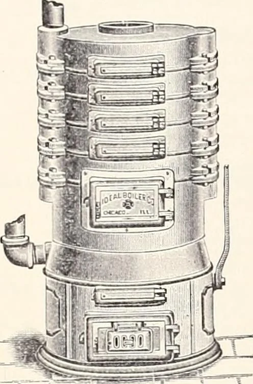 An illustration from A half century of Boston's building : the construction of buildings, the enactment of building laws and ordinances, sanitary laws, the ancient and modern building, building statistics, Boston's valuation, a chapter of Boston's big fire, fire losses, public lands account, prominent architects, contractors and builders, building materials and their source of supply, inspection of buildings, the building and plumbing associations, 1895, leaf 433