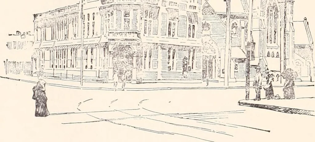 An illustration from A half century of Boston's building : the construction of buildings, the enactment of building laws and ordinances, sanitary laws, the ancient and modern building, building statistics, Boston's valuation, a chapter of Boston's big fire, fire losses, public lands account, prominent architects, contractors and builders, building materials and their source of supply, inspection of buildings, the building and plumbing associations, 1895, leaf 468