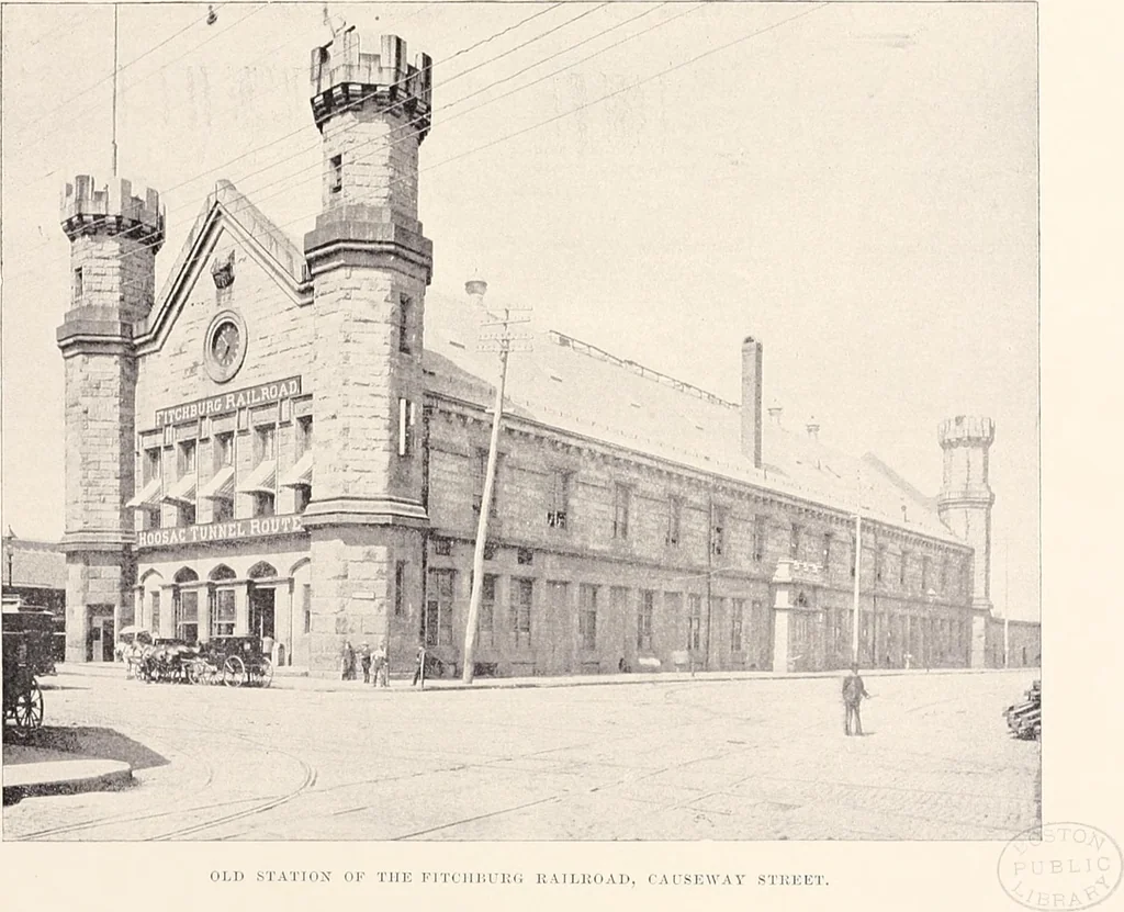 An illustration from A half century of Boston's building : the construction of buildings, the enactment of building laws and ordinances, sanitary laws, the ancient and modern building, building statistics, Boston's valuation, a chapter of Boston's big fire, fire losses, public lands account, prominent architects, contractors and builders, building materials and their source of supply, inspection of buildings, the building and plumbing associations, 1895, leaf 483