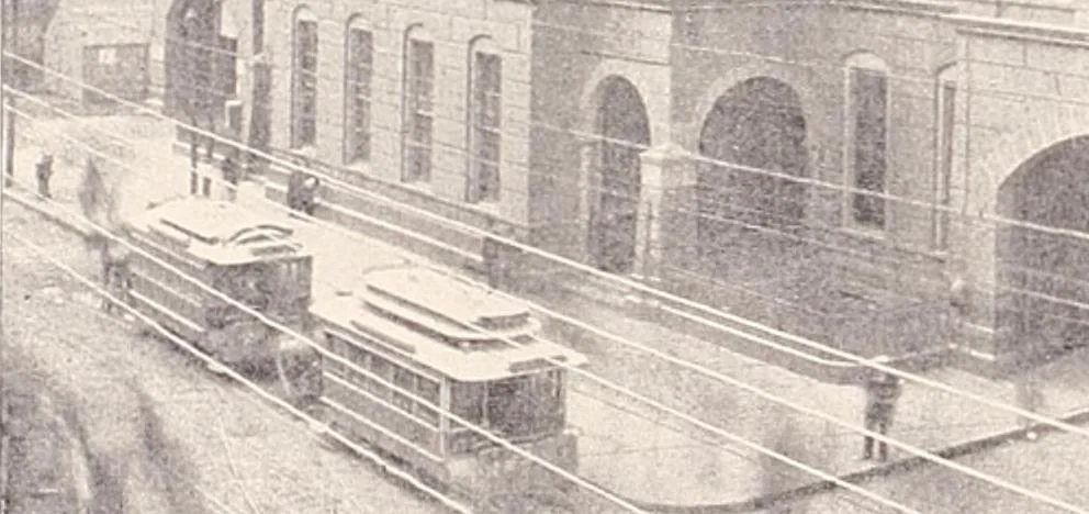 An illustration from A half century of Boston's building : the construction of buildings, the enactment of building laws and ordinances, sanitary laws, the ancient and modern building, building statistics, Boston's valuation, a chapter of Boston's big fire, fire losses, public lands account, prominent architects, contractors and builders, building materials and their source of supply, inspection of buildings, the building and plumbing associations, 1895, leaf 486
