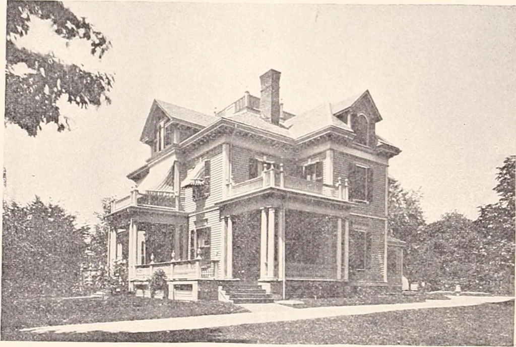 An illustration from A half century of Boston's building : the construction of buildings, the enactment of building laws and ordinances, sanitary laws, the ancient and modern building, building statistics, Boston's valuation, a chapter of Boston's big fire, fire losses, public lands account, prominent architects, contractors and builders, building materials and their source of supply, inspection of buildings, the building and plumbing associations, 1895, leaf 516