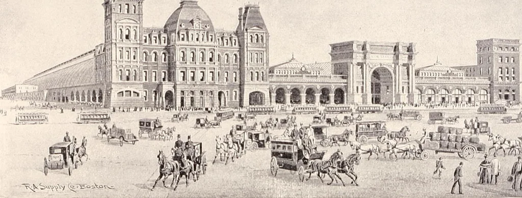 An illustration from A half century of Boston's building : the construction of buildings, the enactment of building laws and ordinances, sanitary laws, the ancient and modern building, building statistics, Boston's valuation, a chapter of Boston's big fire, fire losses, public lands account, prominent architects, contractors and builders, building materials and their source of supply, inspection of buildings, the building and plumbing associations, 1895, leaf 580