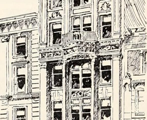 An illustration from A half century of Boston's building : the construction of buildings, the enactment of building laws and ordinances, sanitary laws, the ancient and modern building, building statistics, Boston's valuation, a chapter of Boston's big fire, fire losses, public lands account, prominent architects, contractors and builders, building materials and their source of supply, inspection of buildings, the building and plumbing associations, 1895, leaf 587