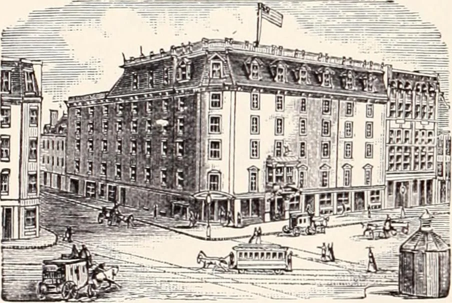 An illustration from A half century of Boston's building : the construction of buildings, the enactment of building laws and ordinances, sanitary laws, the ancient and modern building, building statistics, Boston's valuation, a chapter of Boston's big fire, fire losses, public lands account, prominent architects, contractors and builders, building materials and their source of supply, inspection of buildings, the building and plumbing associations, 1895, leaf 626