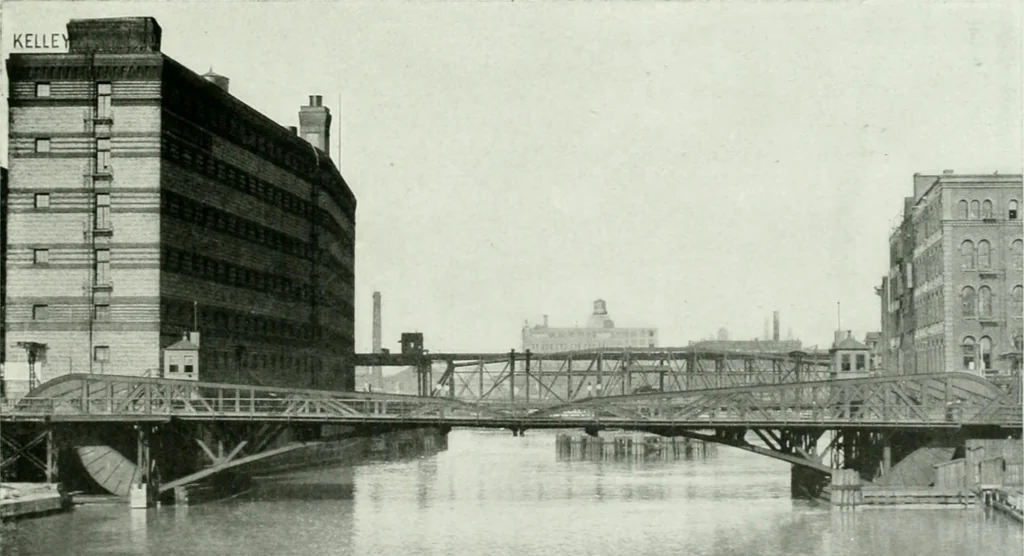 An illustration from A half century of Chicago building : a practical reference guide : all building laws and ordinances brought to date : historical, technical and statistical review of the construction and material development of America's inland metropolis, 1910, leaf 112