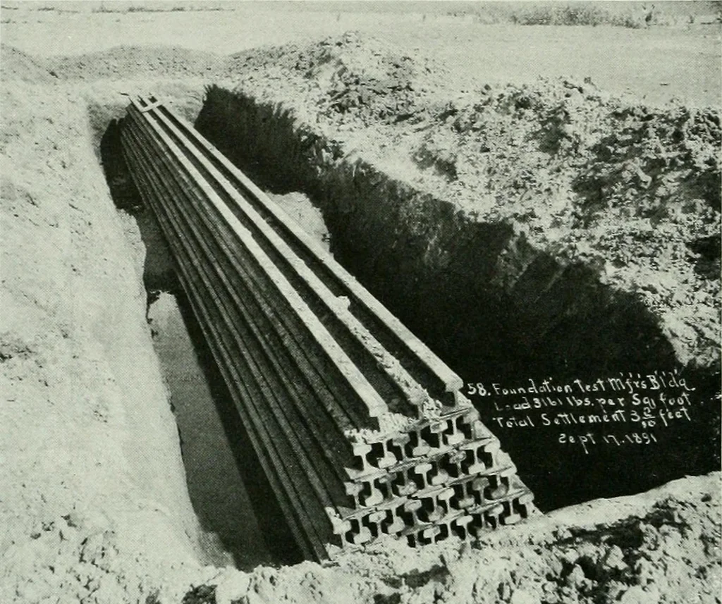 An illustration from A half century of Chicago building : a practical reference guide : all building laws and ordinances brought to date : historical, technical and statistical review of the construction and material development of America's inland metropolis, 1910, leaf 117