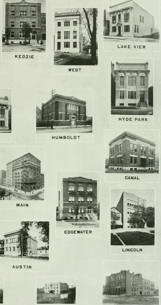An illustration from A half century of Chicago building : a practical reference guide : all building laws and ordinances brought to date : historical, technical and statistical review of the construction and material development of America's inland metropolis, 1910, leaf 214