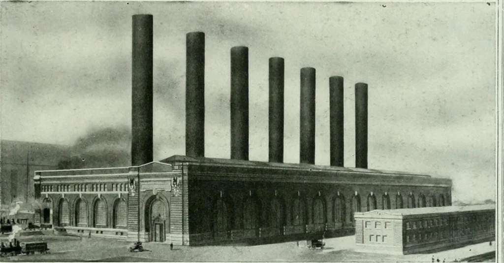 An illustration from A half century of Chicago building : a practical reference guide : all building laws and ordinances brought to date : historical, technical and statistical review of the construction and material development of America's inland metropolis, 1910, leaf 216