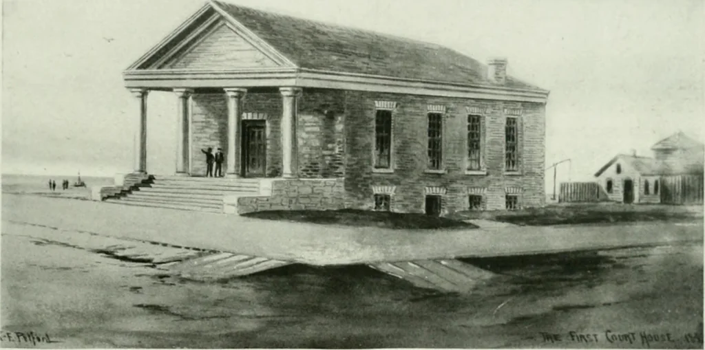 An illustration from A half century of Chicago building : a practical reference guide : all building laws and ordinances brought to date : historical, technical and statistical review of the construction and material development of America's inland metropolis, 1910, leaf 22