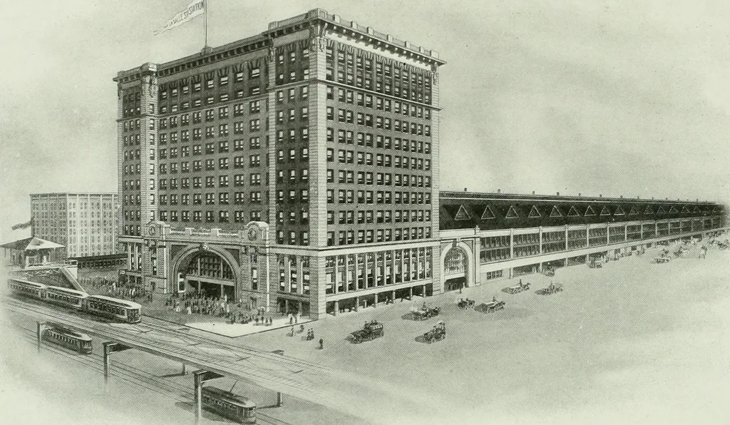 An illustration from A half century of Chicago building : a practical reference guide : all building laws and ordinances brought to date : historical, technical and statistical review of the construction and material development of America's inland metropolis, 1910, leaf 225