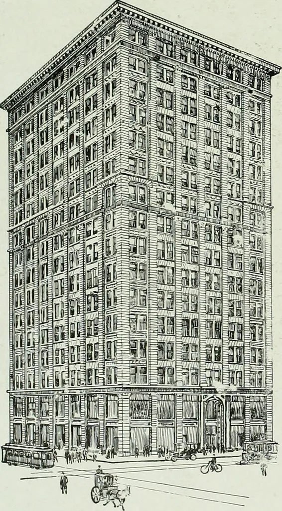 An illustration from A half century of Chicago building : a practical reference guide : all building laws and ordinances brought to date : historical, technical and statistical review of the construction and material development of America's inland metropolis, 1910, leaf 255