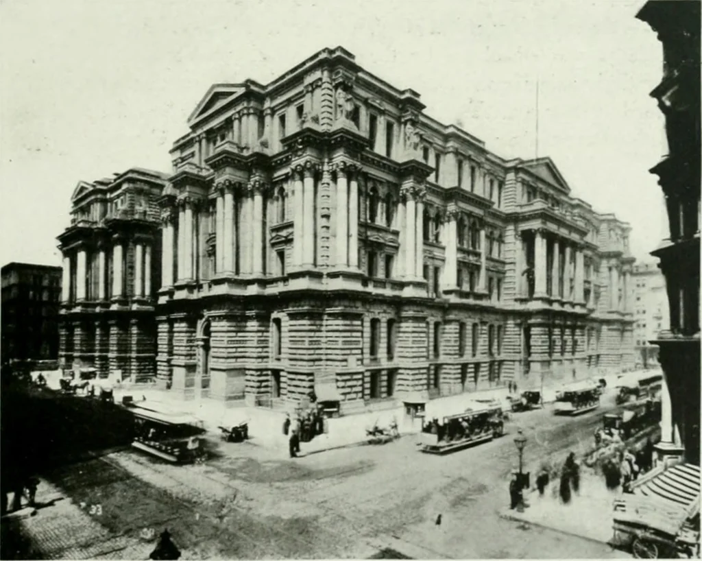 An illustration from A half century of Chicago building : a practical reference guide : all building laws and ordinances brought to date : historical, technical and statistical review of the construction and material development of America's inland metropolis, 1910, leaf 26