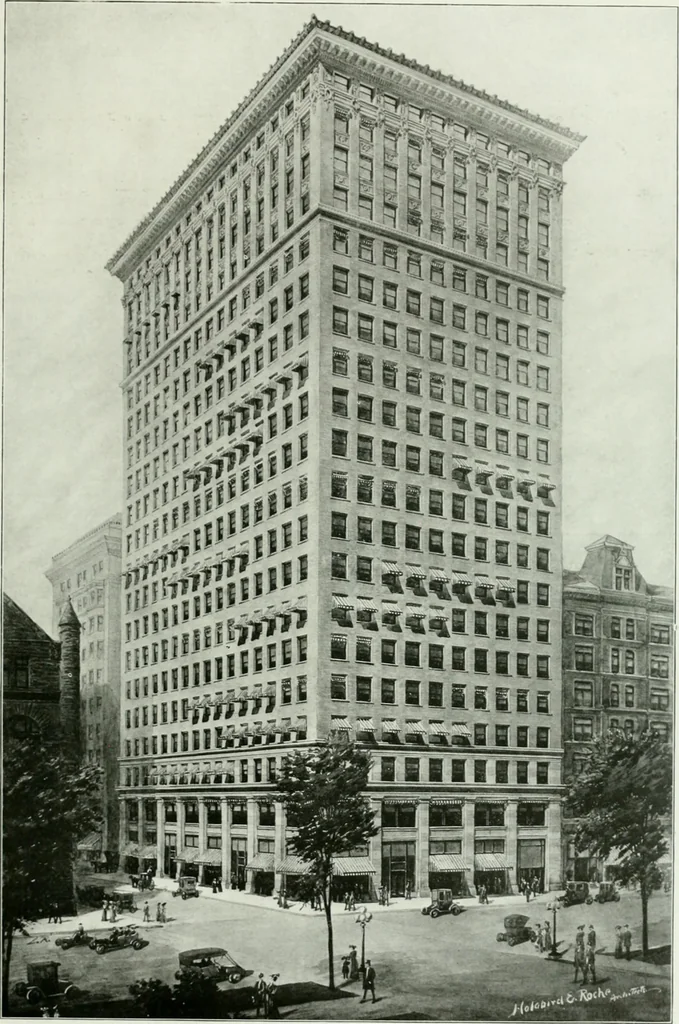 An illustration from A half century of Chicago building : a practical reference guide : all building laws and ordinances brought to date : historical, technical and statistical review of the construction and material development of America's inland metropolis, 1910, leaf 270