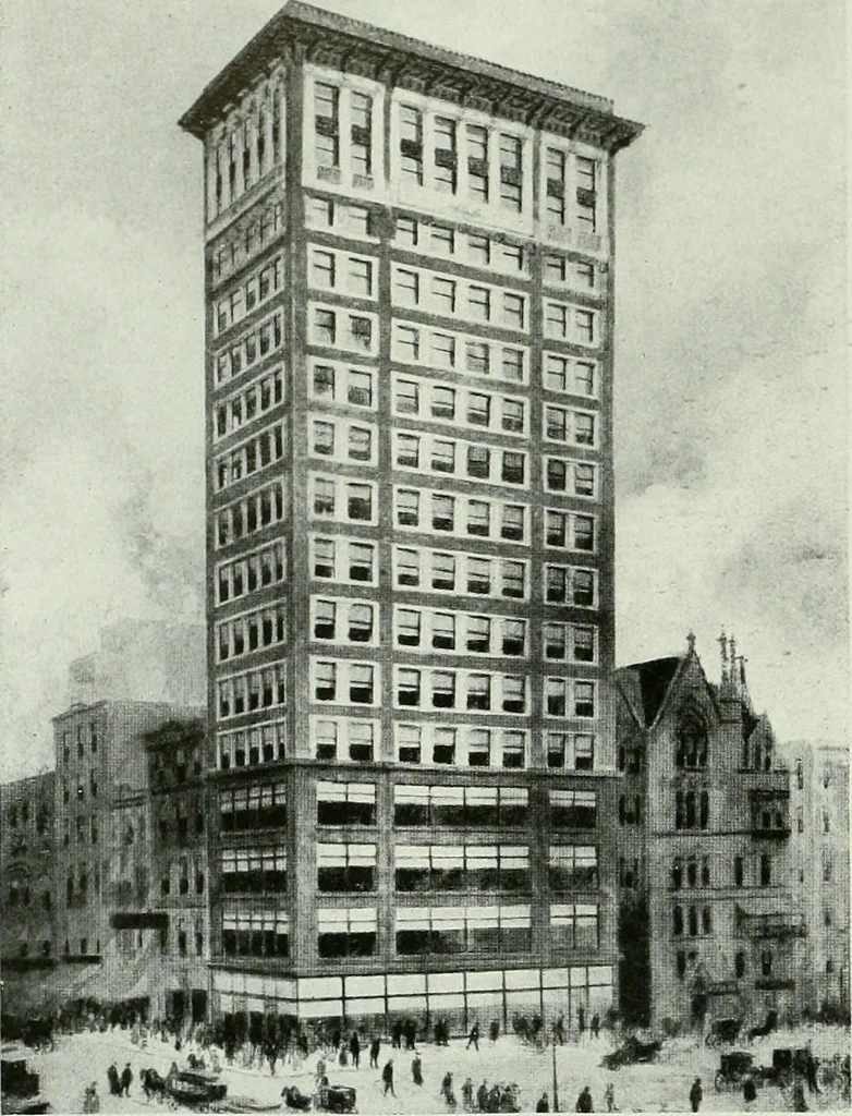An illustration from A half century of Chicago building : a practical reference guide : all building laws and ordinances brought to date : historical, technical and statistical review of the construction and material development of America's inland metropolis, 1910, leaf 271