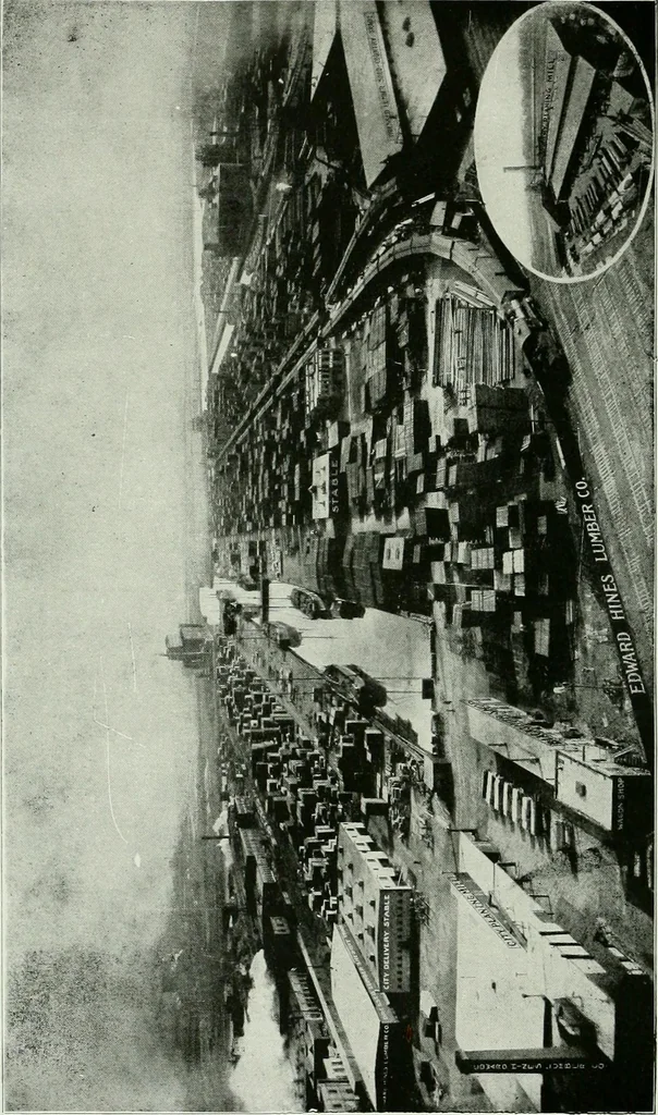 An illustration from A half century of Chicago building : a practical reference guide : all building laws and ordinances brought to date : historical, technical and statistical review of the construction and material development of America's inland metropolis, 1910, leaf 273