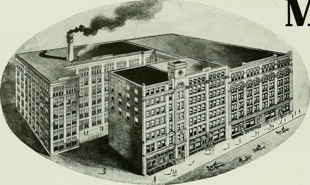 An illustration from A half century of Chicago building : a practical reference guide : all building laws and ordinances brought to date : historical, technical and statistical review of the construction and material development of America's inland metropolis, 1910, leaf 287