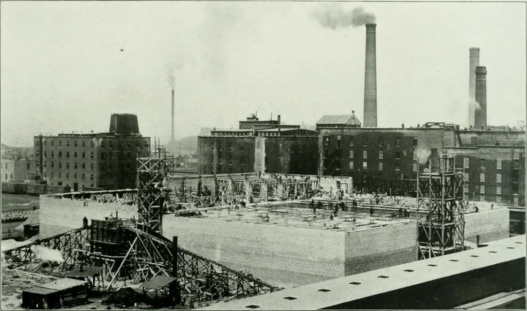 An illustration from A half century of Chicago building : a practical reference guide : all building laws and ordinances brought to date : historical, technical and statistical review of the construction and material development of America's inland metropolis, 1910, leaf 328