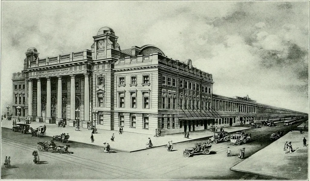 An illustration from A half century of Chicago building : a practical reference guide : all building laws and ordinances brought to date : historical, technical and statistical review of the construction and material development of America's inland metropolis, 1910, leaf 329