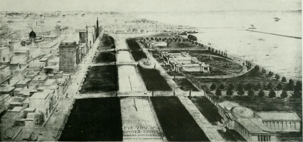 An illustration from A half century of Chicago building : a practical reference guide : all building laws and ordinances brought to date : historical, technical and statistical review of the construction and material development of America's inland metropolis, 1910, leaf 54