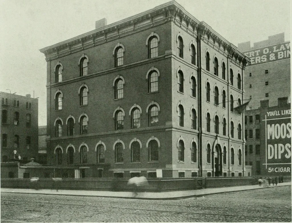 An illustration from A half century of Chicago building : a practical reference guide : all building laws and ordinances brought to date : historical, technical and statistical review of the construction and material development of America's inland metropolis, 1910, leaf 85