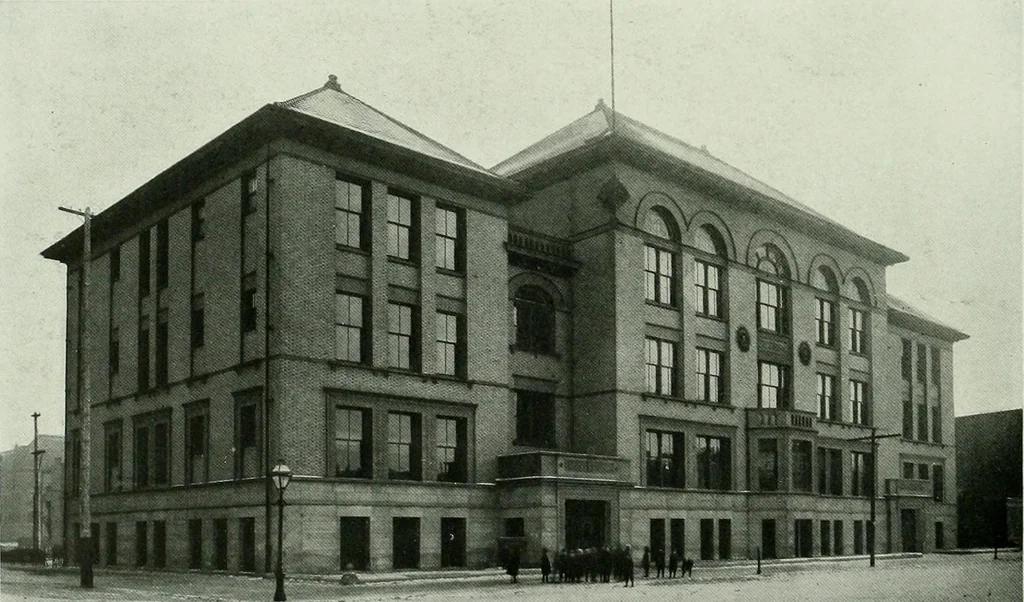 An illustration from A half century of Chicago building : a practical reference guide : all building laws and ordinances brought to date : historical, technical and statistical review of the construction and material development of America's inland metropolis, 1910, leaf 85