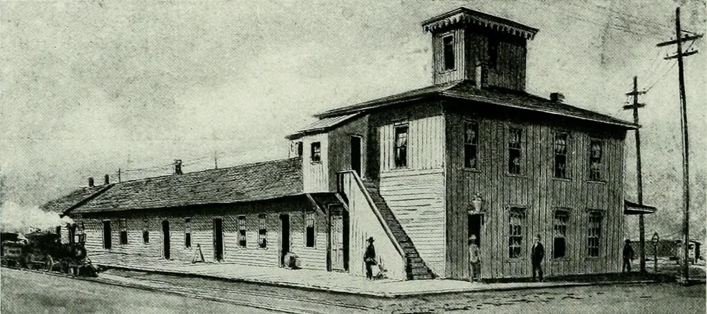 An illustration from A half century of Chicago building : a practical reference guide : all building laws and ordinances brought to date : historical, technical and statistical review of the construction and material development of America's inland metropolis, 1910, leaf 89