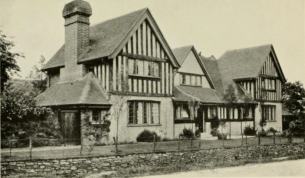 An illustration from The half-timber house; its origin, design, modern plan, and construction;, 1912, leaf 104