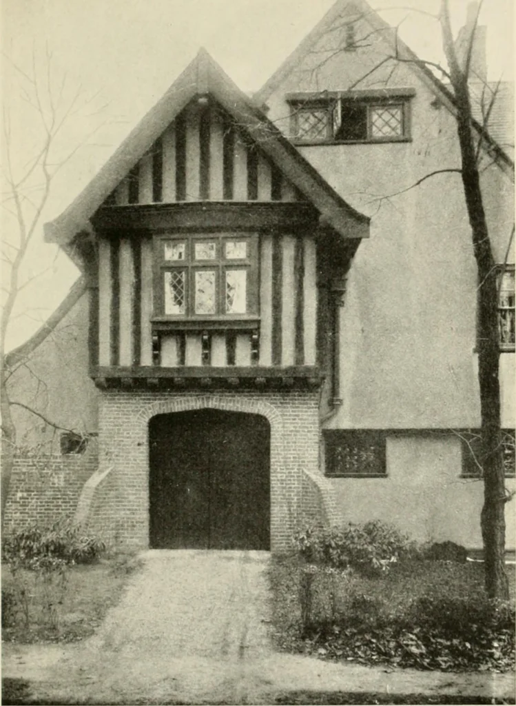 An illustration from The half-timber house; its origin, design, modern plan, and construction;, 1912, leaf 114