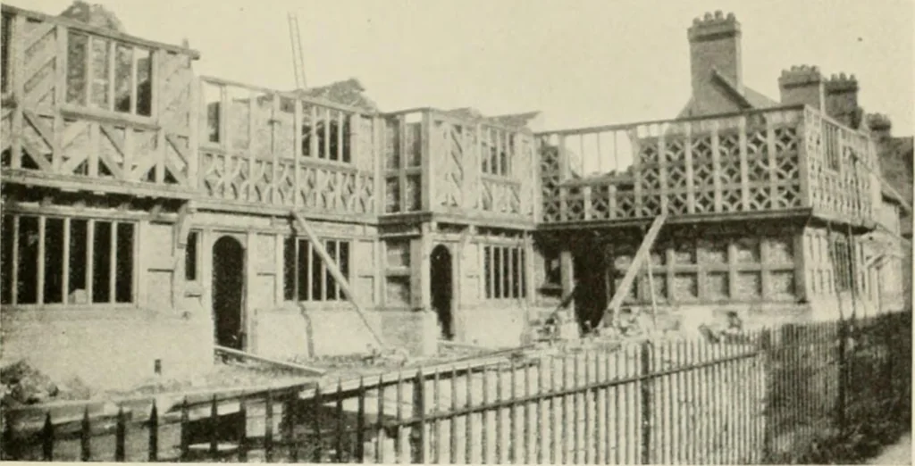 An illustration from The half-timber house; its origin, design, modern plan, and construction;, 1912, leaf 138