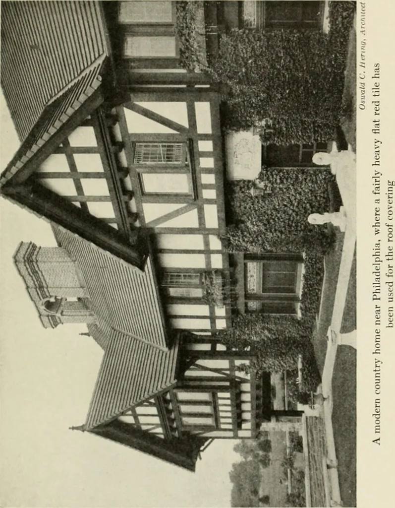An illustration from The half-timber house; its origin, design, modern plan, and construction;, 1912, leaf 152