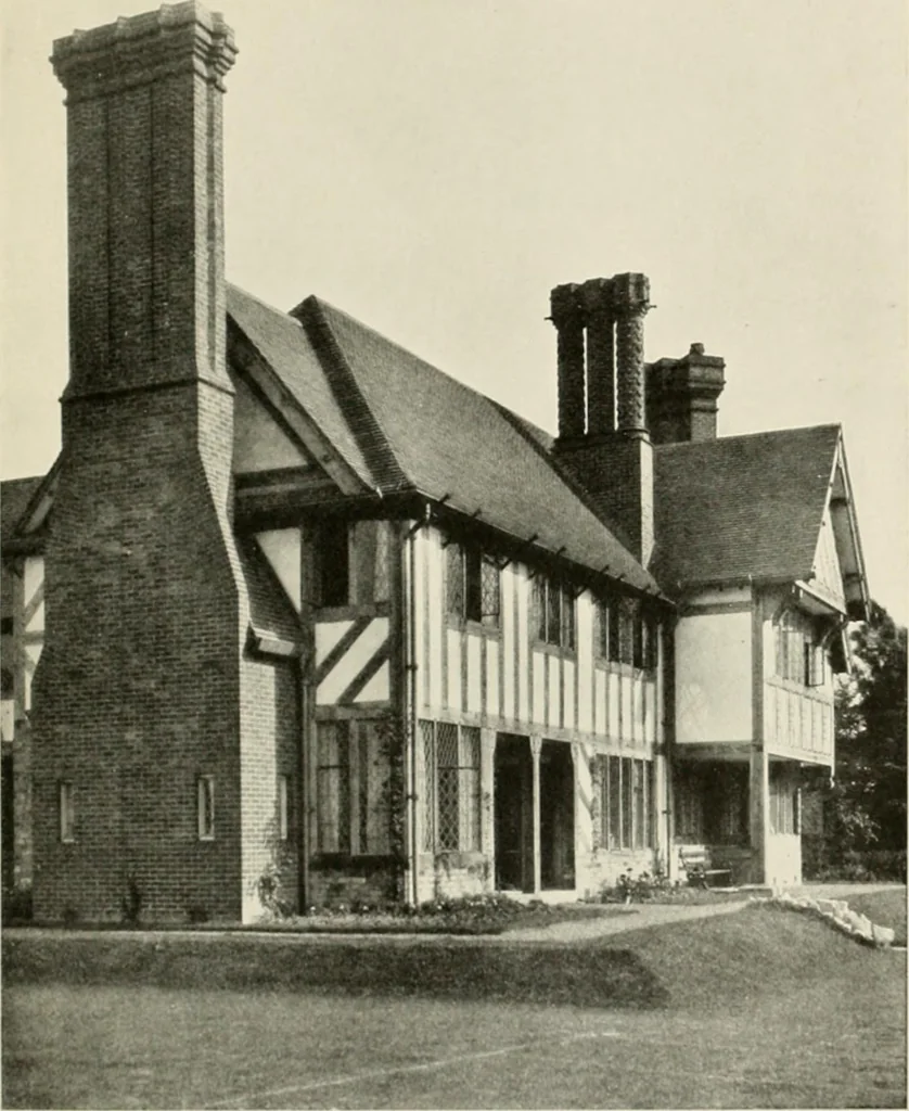 An illustration from The half-timber house; its origin, design, modern plan, and construction;, 1912, leaf 156